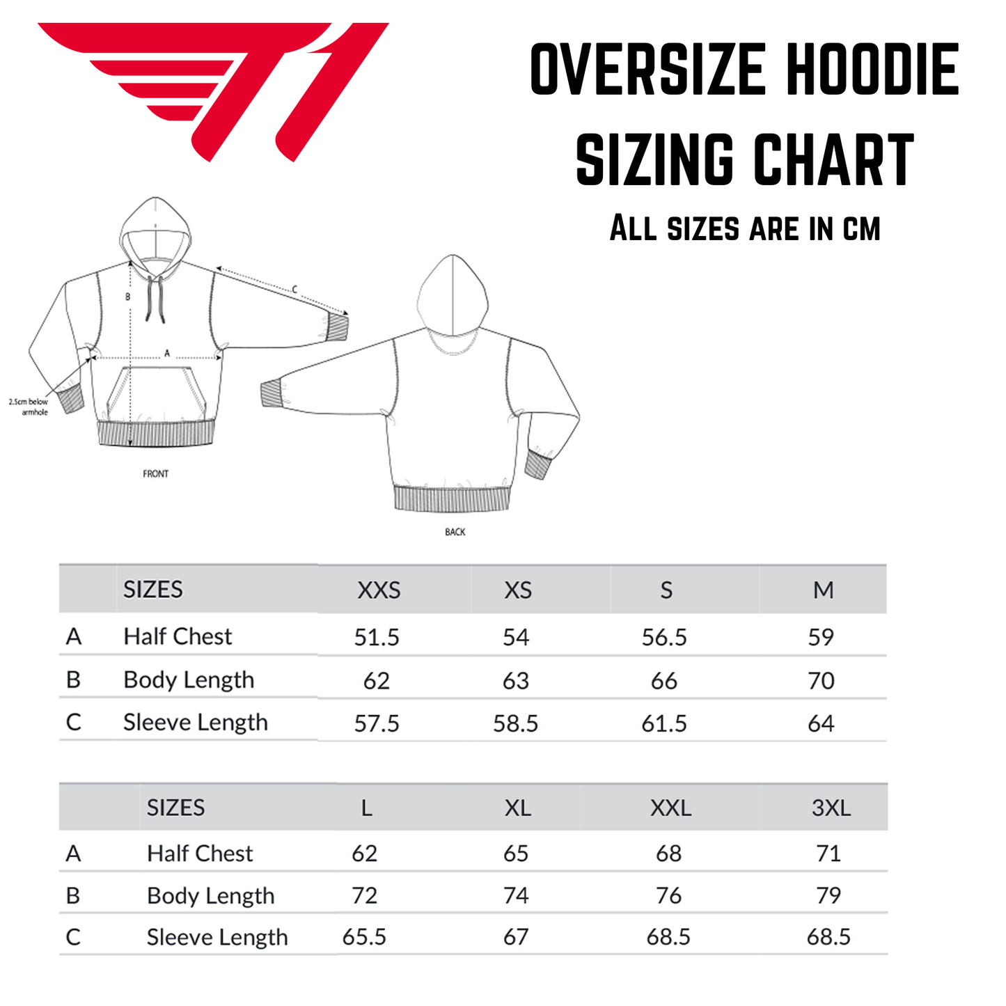 T1 Mono Small Logo Oversize Hoodie